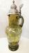 antik,antik �veg t�rgy,�nfedeles �vegkors� k�zzel festett mezei vir�gokkal. Biedermeier Bohemia